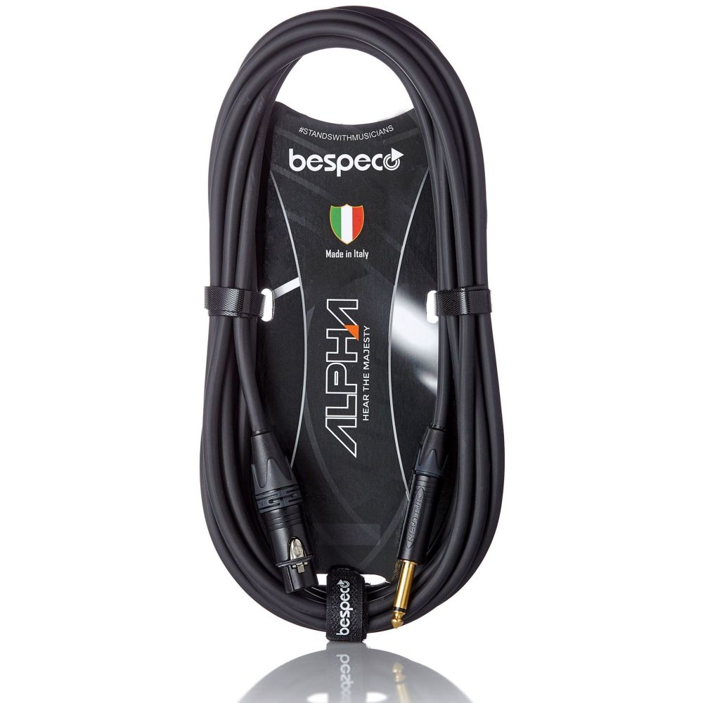 Bespeco Microphone Cable - AHMA600 - XLRF TO JKM - 6M - Black