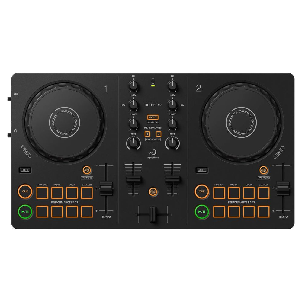 Alphatheta DDJ-FLX2 Compact 2-Channel DJ Controller - Black