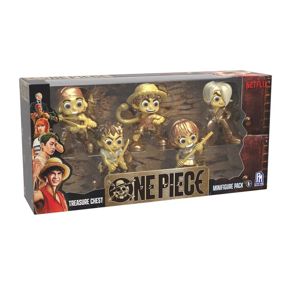 Phatmojo One Piece Netflix Gold Straw Hat Crew Mini Figure Pack (Pack Of 5)