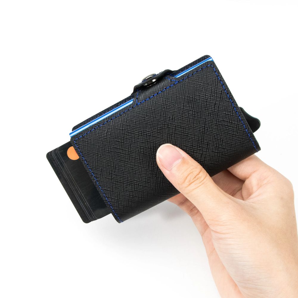 Levelo Cache Genuine Leather Wallet - Black