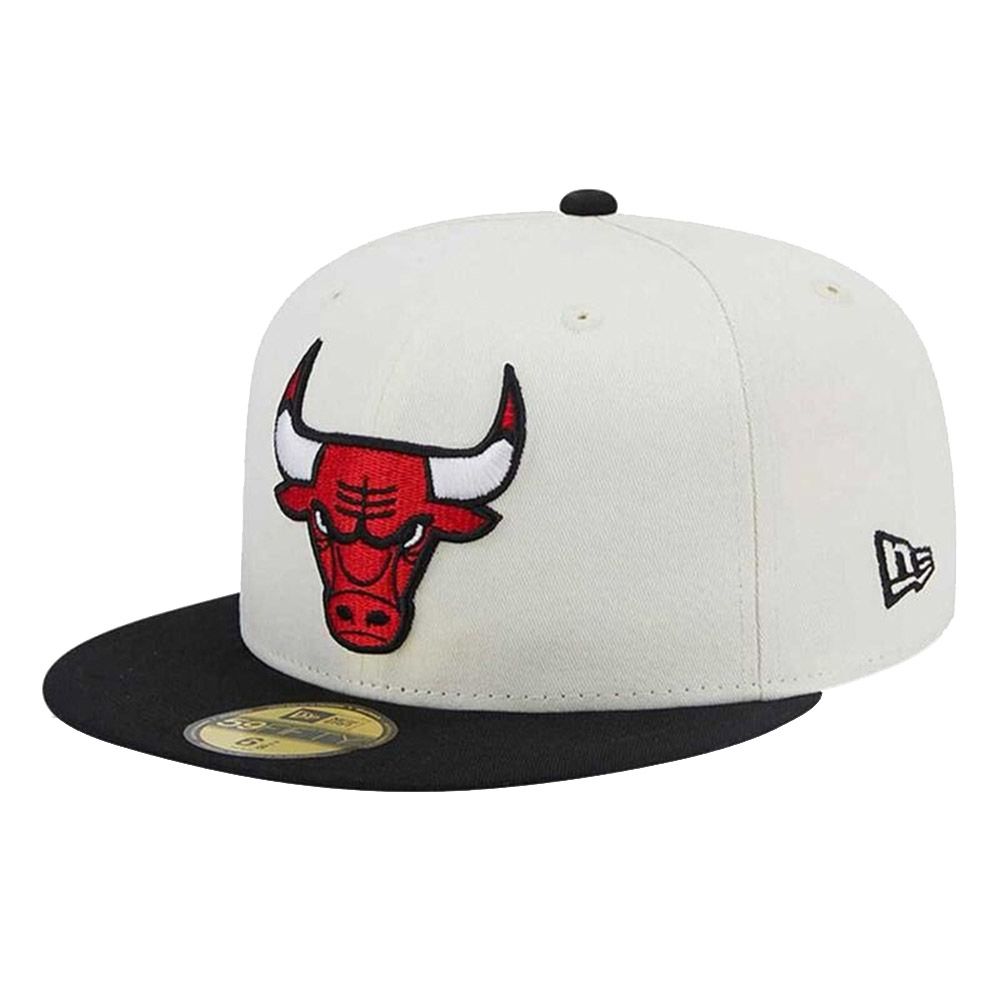 New Era Championships 59Fifty Nba Chicago Bulls White/Black Cap - 7 1/2