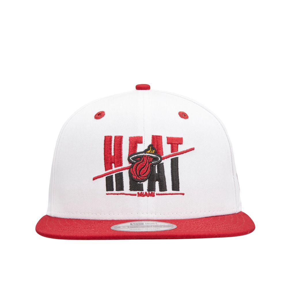 New Era White Crown 9Fifty NBA Miami Heat White/Red Cap - M/L