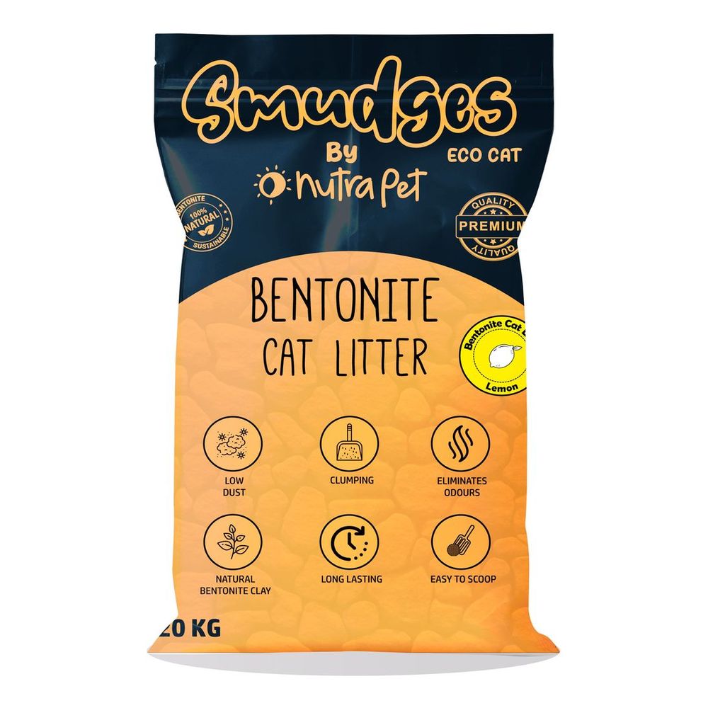 Smudges Ecocat Bentonite Clumping Cat Litter 20 Kg -Lemon Scented