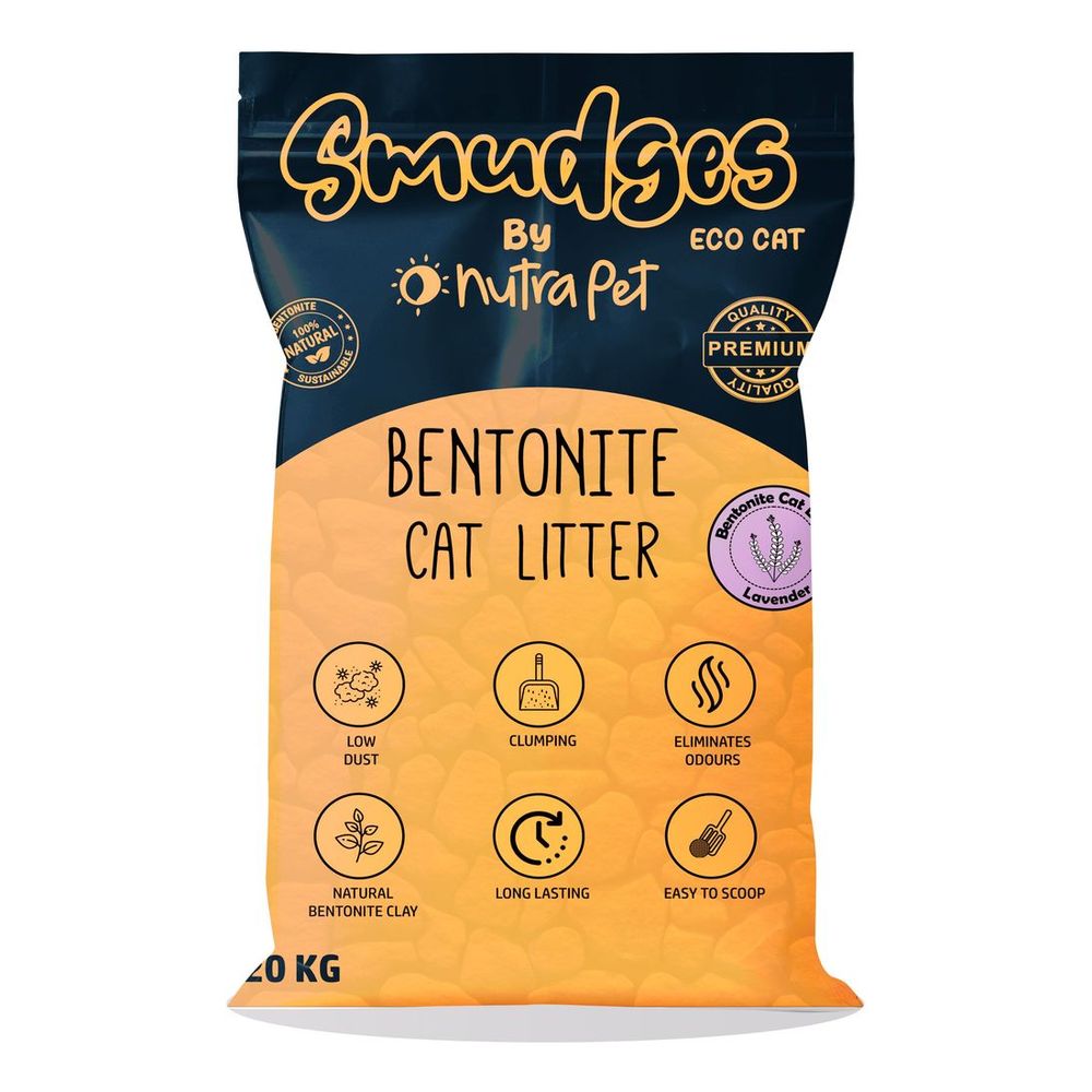Smudges Ecocat Bentonite Clumping Cat Litter 20 Kg -Lavender Scented