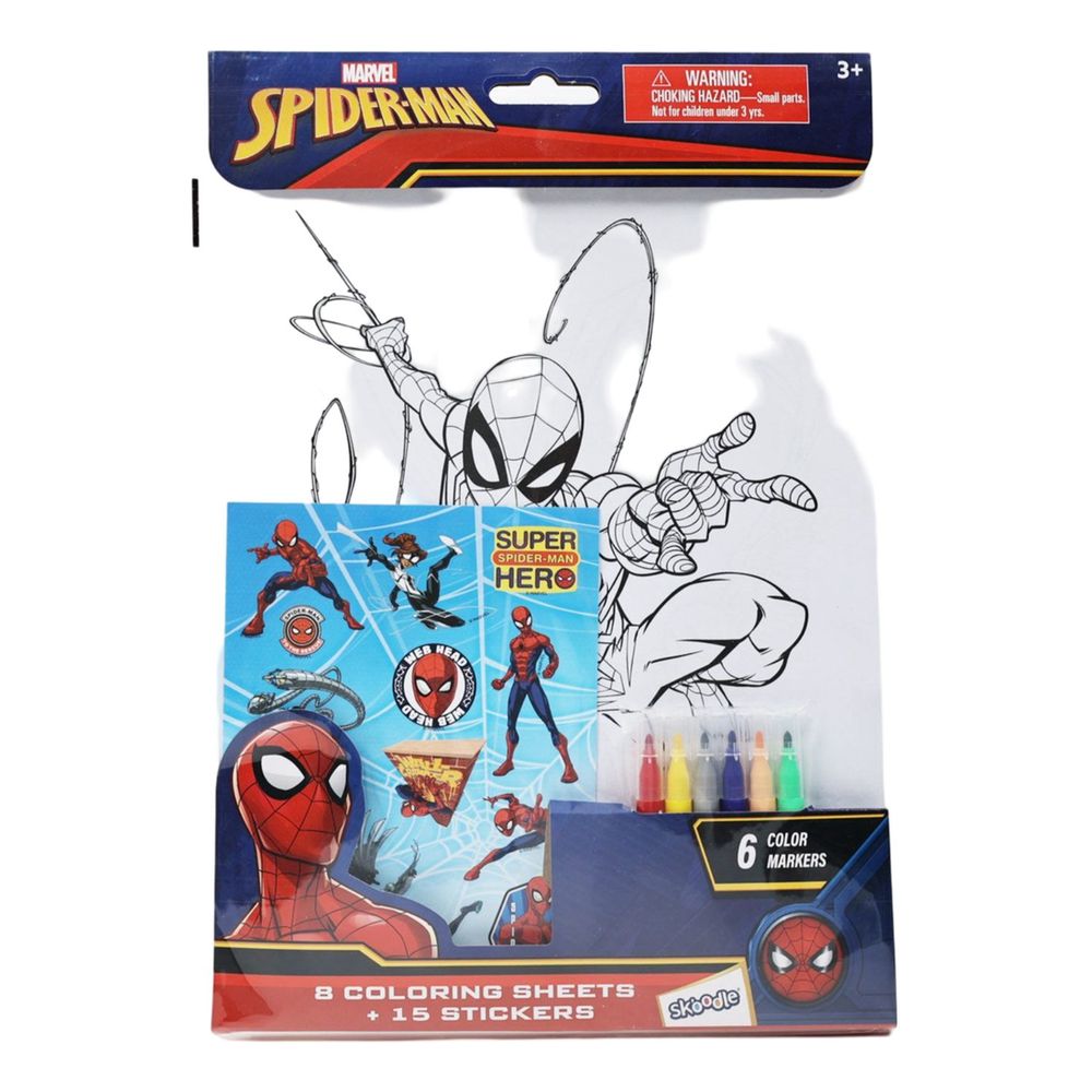Disney Spiderman 8Pc Colouring Sheets