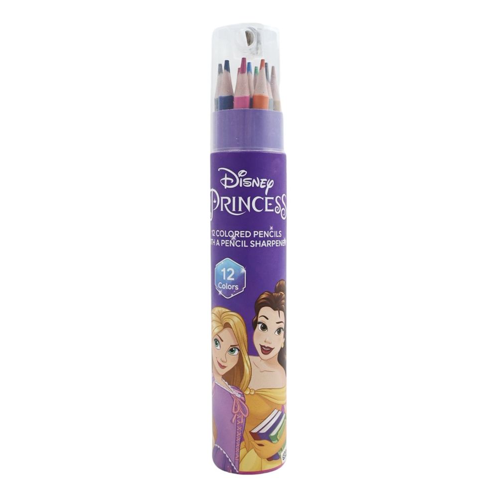 Disney Princess 12 Colored Pencils With Sharpener