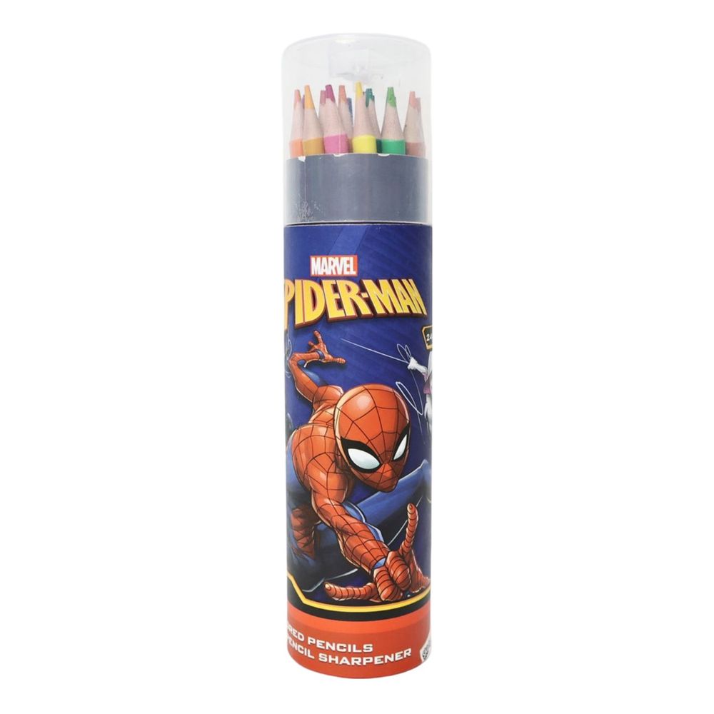 Disney Spider-Man 24 Colored Pencils With Sharpener