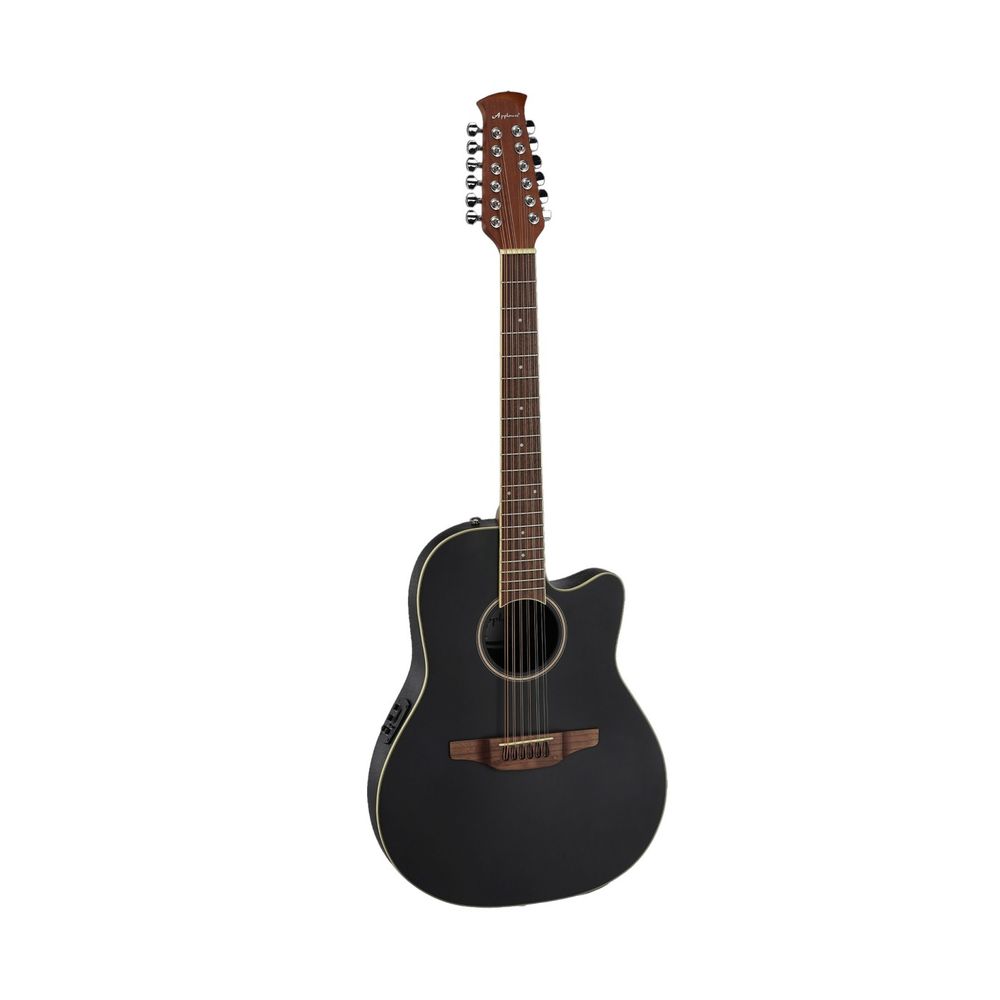 Ovation AB2412-5S Applause Mid Cutaway Acoustic-Electric Guitar 12 String - Black Satin