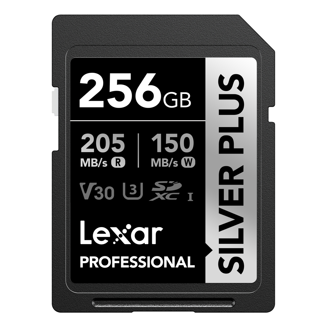 Lexar Professional SILVER PLUS SDXC UHS-I cards up to 205MB/s read 150MB/s write C10 V30 U3 - 256GB