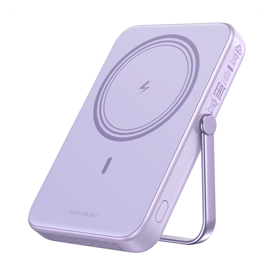 UGREEN Uno Power Bank 10000mAh Magnetic Wireless 7.5W With Stand + USB-C 20W In/Out - Purple