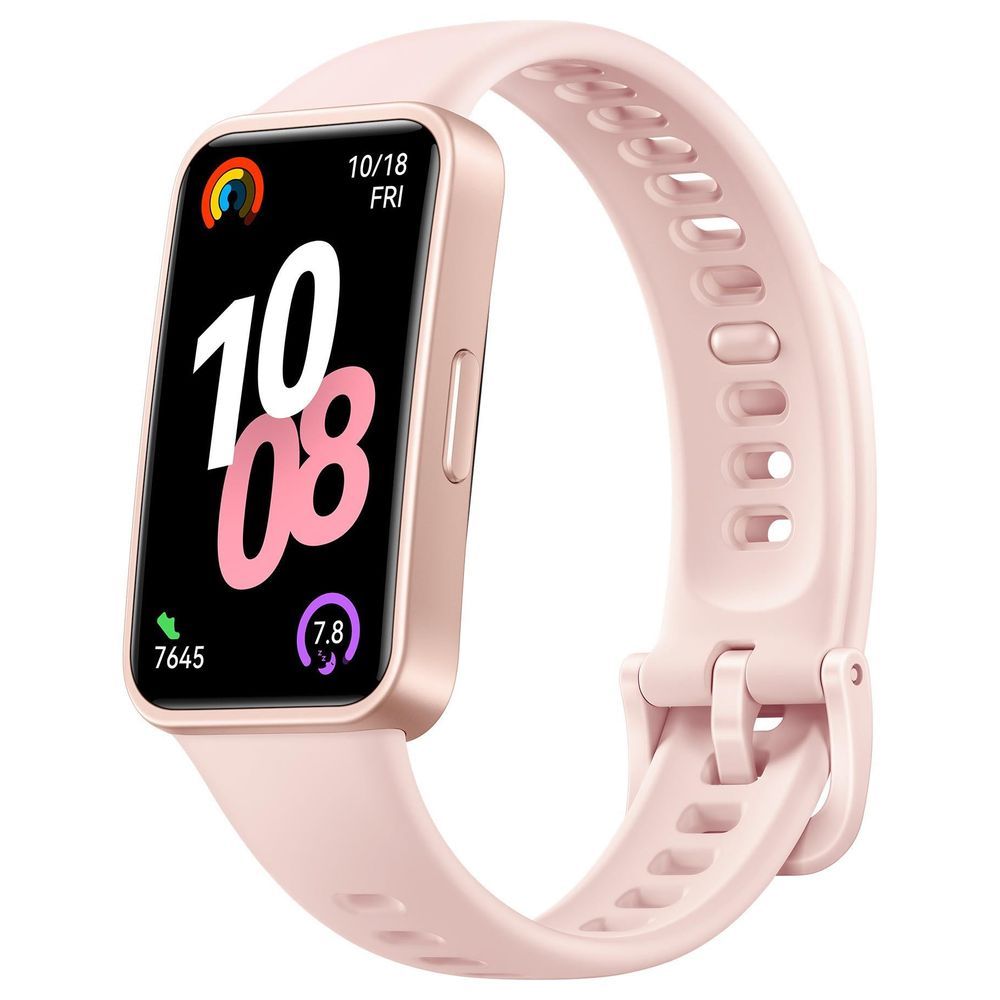 Huawei Band 10 Pink Polymer Case - Pink Fluoroelastomer Strap