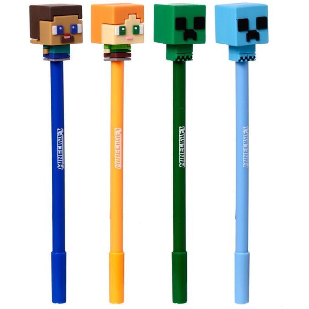 Puckator Inkredible Erasable Pen With Minecraft Chibi Style Topper (Assortment - Includes 1)