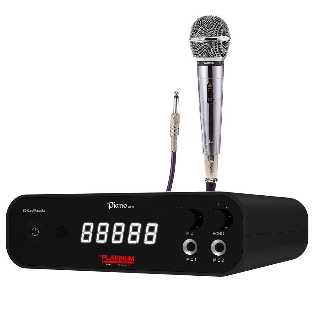 Platinum Karaoke Piano Karaoke Player With 1 Corded Microphone (Bundle)