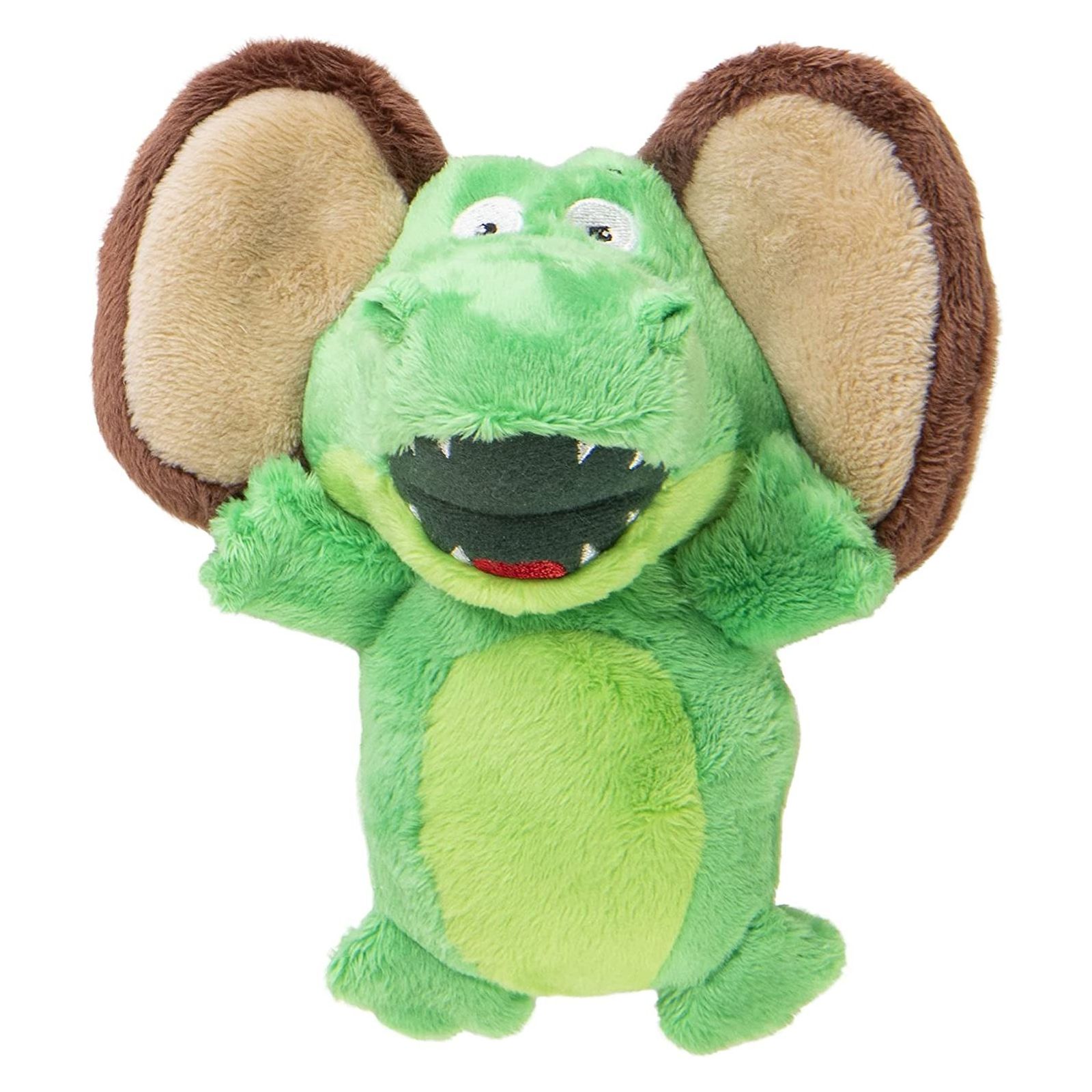 Godog Silent Squeak Flips Gator Monkey Durable Plush Dog Toy with Chew Guard Technology - Large