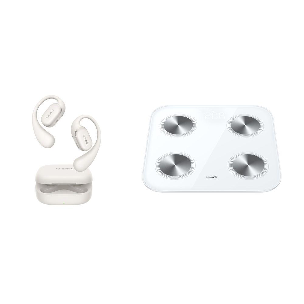 Huawei Freearc True Wireless Grey Hook Earbuds + Scale 3 Smart Scale (Bundle)