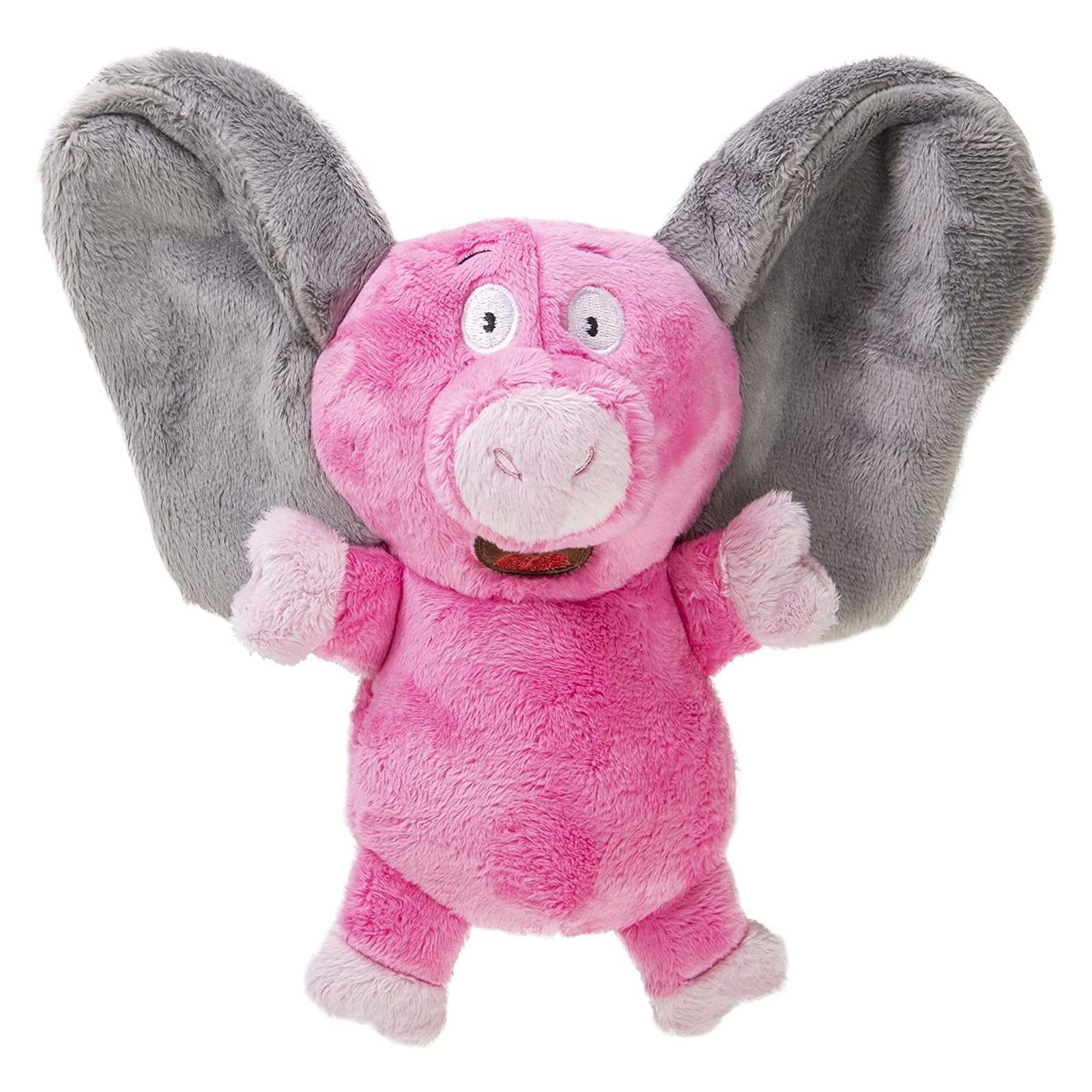 Godog Silent Squeak Flips Pig Elephant Durable Plush Dog Toy with Chew Guard Technology - Large