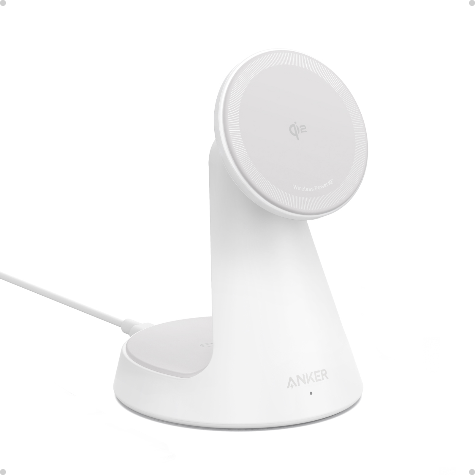 Anker Maggo Wireless Charger 2-In-1 Dock Stand - White