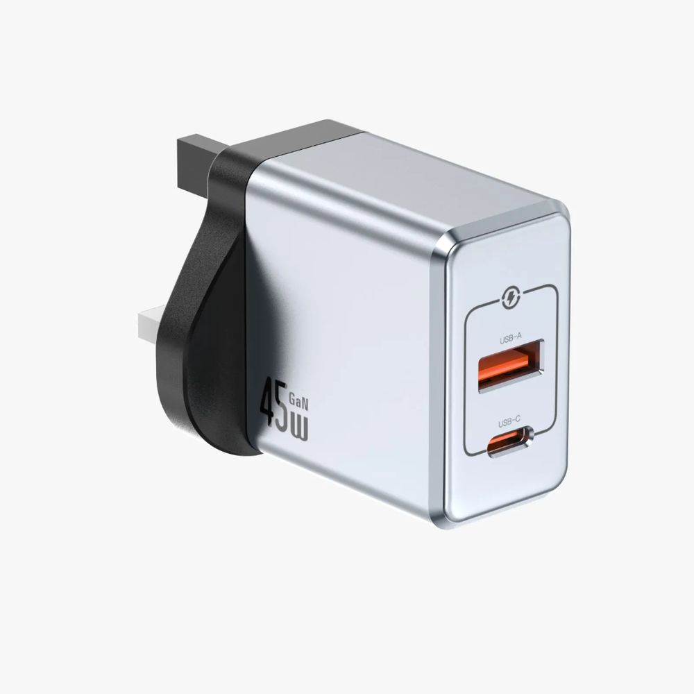 Green Lion Ganpremium UK Plug Wall Charger Pd 45W - Grey