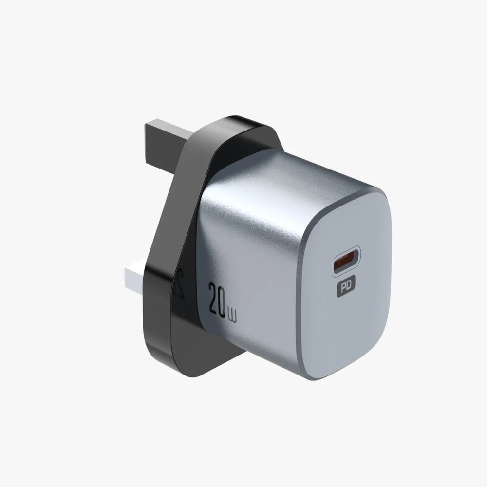 Green Lion Premium Series UK Plug Wall Charger Pd 20W - Grey