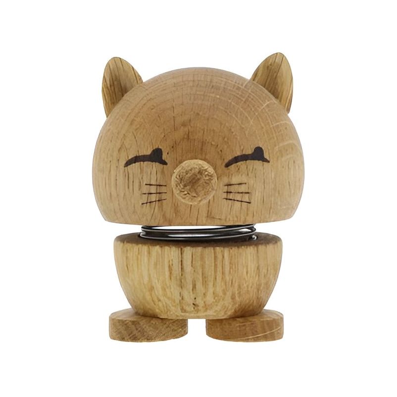 Hoptimist Animals Cat Decorative Figure - Oak - Small (9 x 5.8 cm)