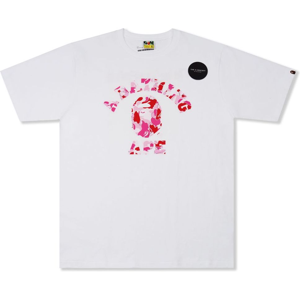 Bape X Kaws Original Fake 5Th Anniversary Tee White - Pink