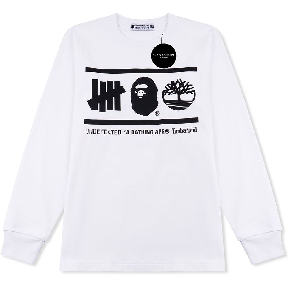 Bape X Undefeated X Timberland Long Sleeve Tee - White