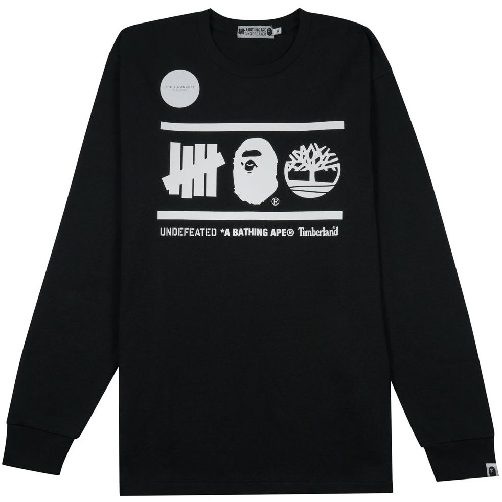 Bape X Undefeated X Timberland Long Sleeve Tee - Black