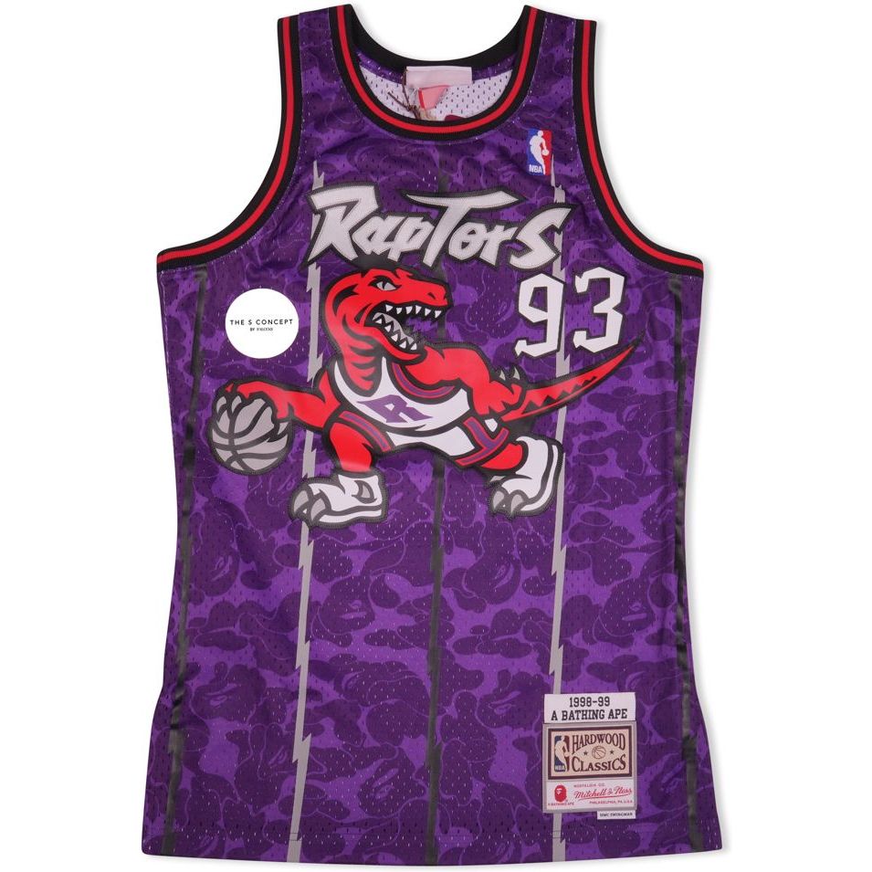 Bape X Mitchell & Ness Raptors Cameo Basketball Swingman Jersey