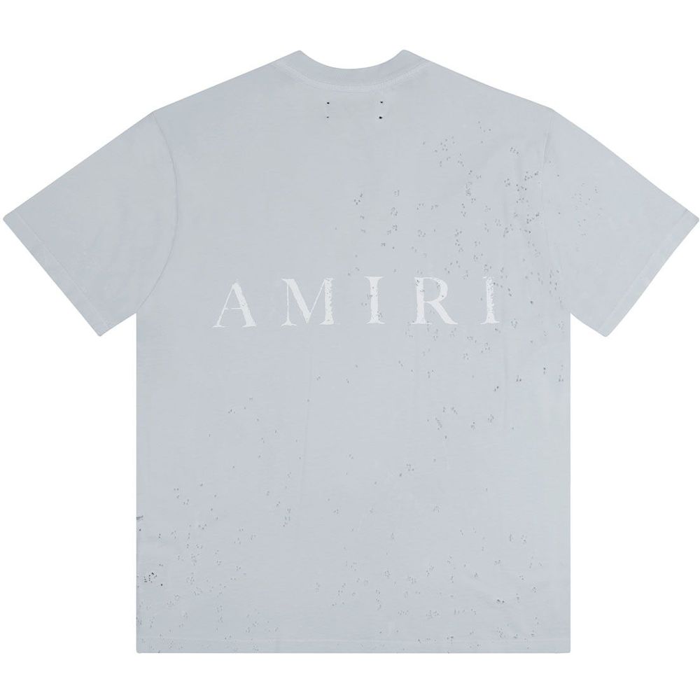 Amiri Washed Shotgun Tee - Gray Dawn