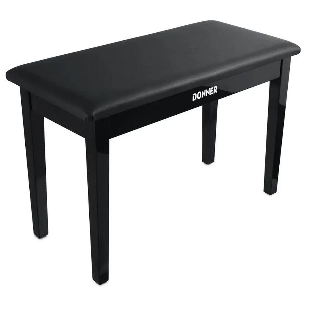 Donner EC2087 Duet Two-Seater Piano Bench with Storage - Black