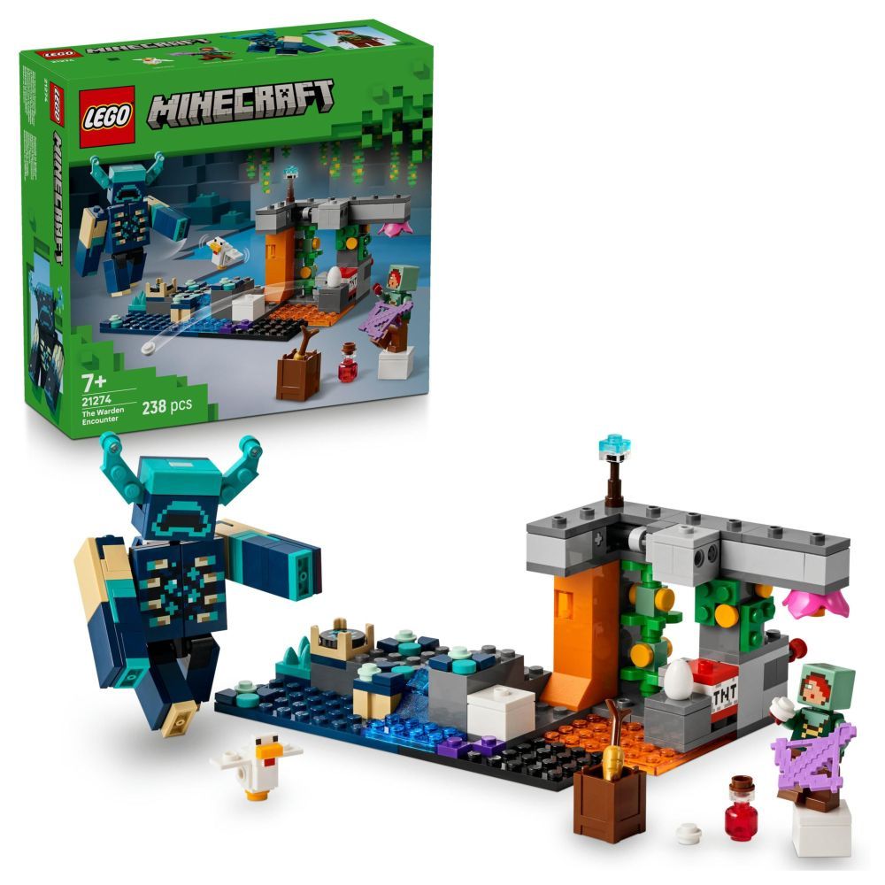 LEGO Minecraft The Warden Encounter Collectible Video Game Merch - 21274 (474 Pieces)