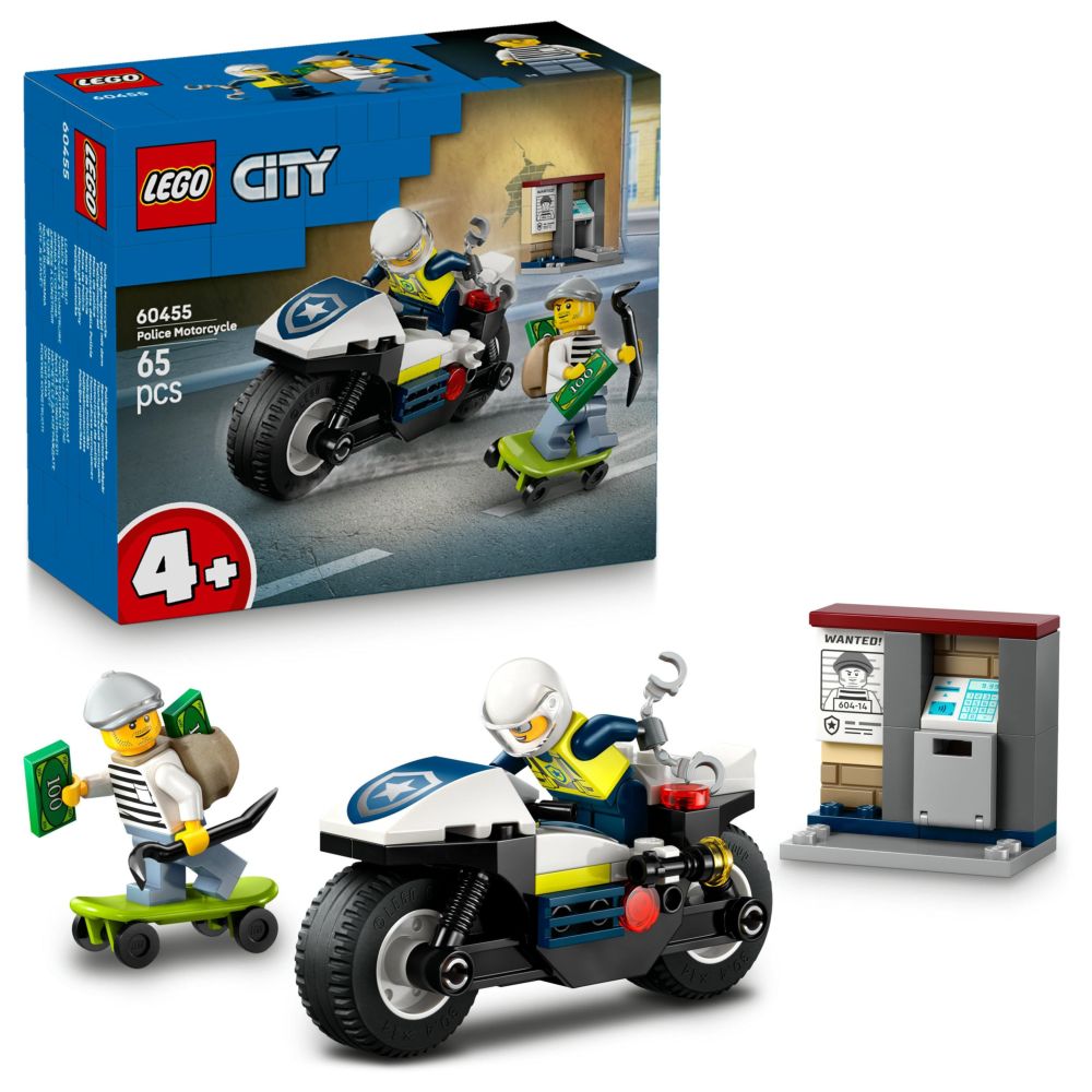 LEGO City Police Motorcycle Chase Toy - Motorbike Set for Ages 4 and over - 60455 (1650 Pieces)