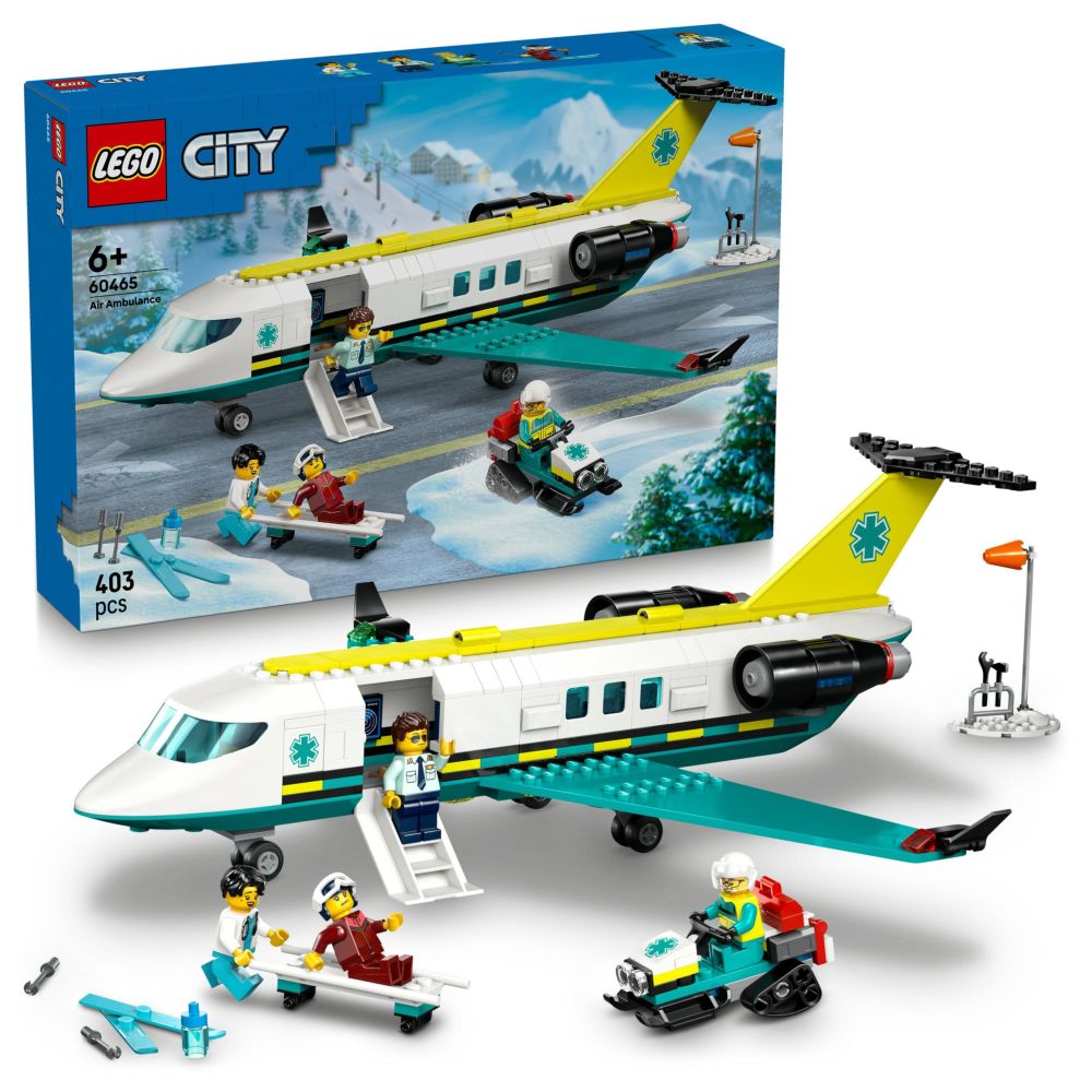 LEGO City Emergency Air Ambulance Plane - Airplane Toy Building Set - 60465 (996 Pieces)