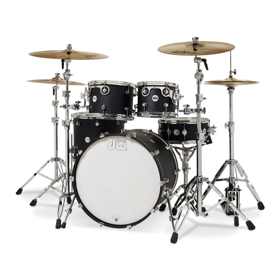 DW Drums DDLM2214BL Design Series 5-Piece Shell Pack Excluding Hardware & Cymbals - Satin Black