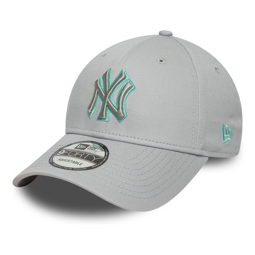New Era Team Outline 9Forty New York Yankees Grey Cap (One Size)