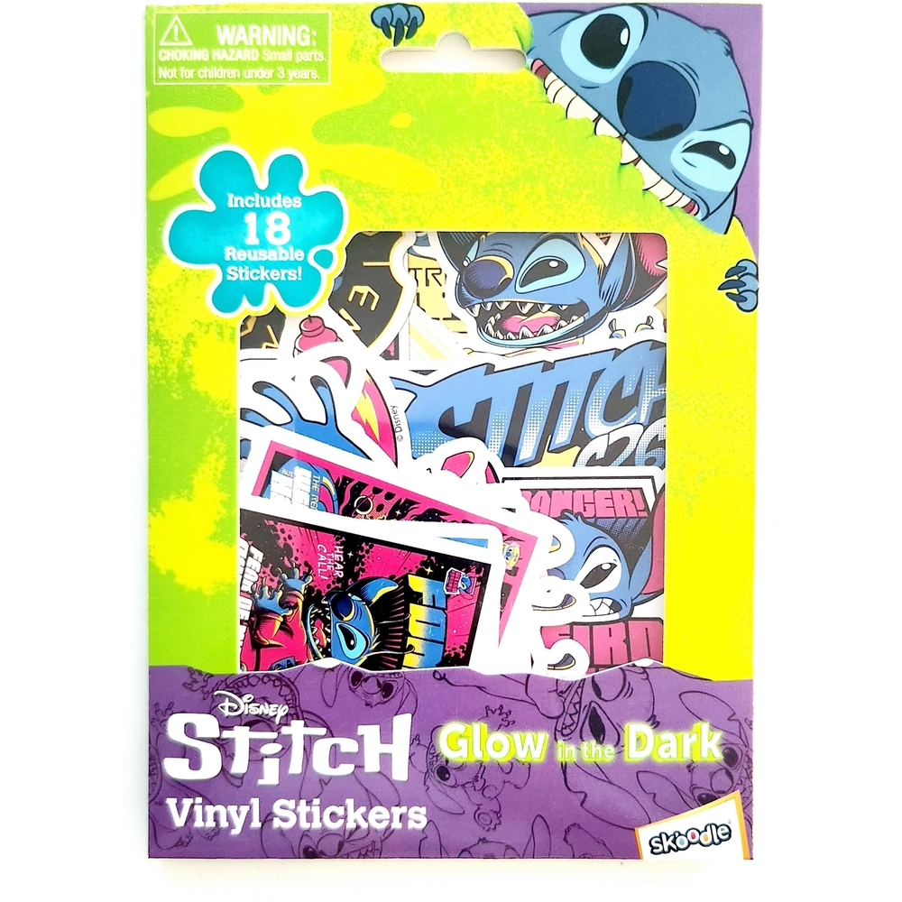 Skoodle Disney Stitch Glow In The Dark Stickers