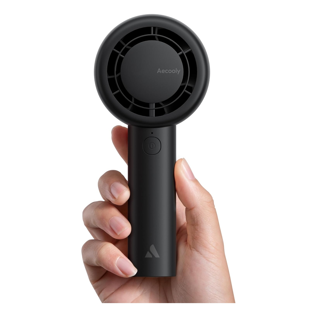 Aecooly 16H Max Cooling Time 5 Speeds USB Rechargeable Portable Handheld Fan - Black