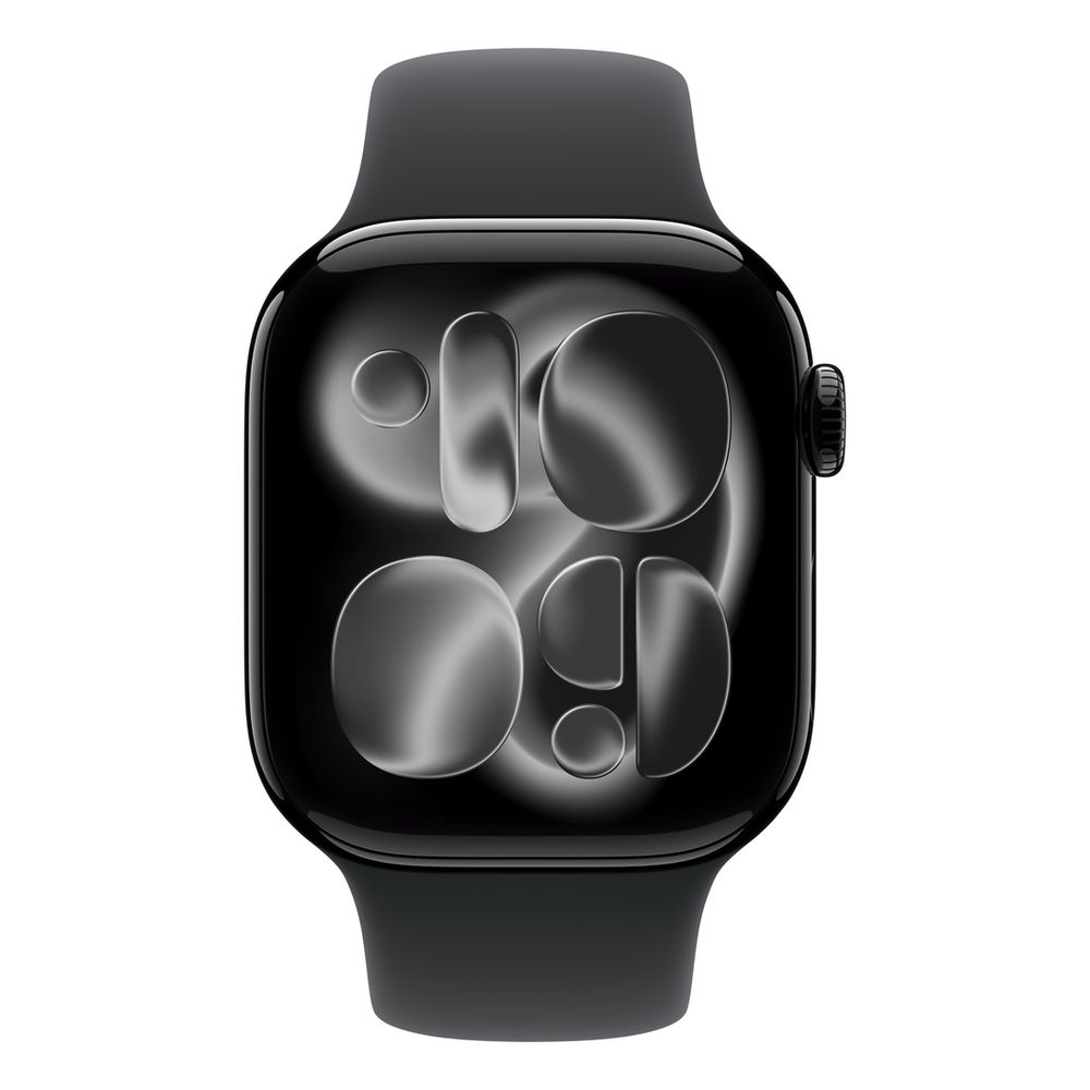 Apple Watch Series 11 GPS 42mm Jet Black Aluminium Case with Black Sport Band - M/L