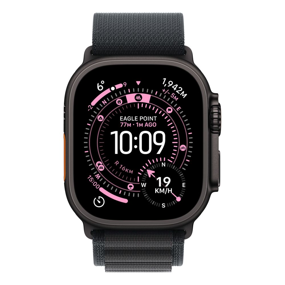 Apple Watch Ultra 3 GPS + Cellular 49mm Black Titanium Case with Black Alpine Loop - Large