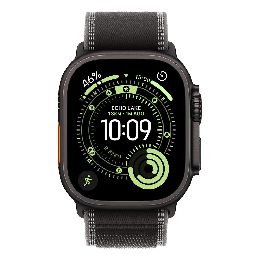Apple Watch Ultra 3 GPS + Cellular 49mm Black Titanium Case with Black/Charcoal Trail Loop - M/L