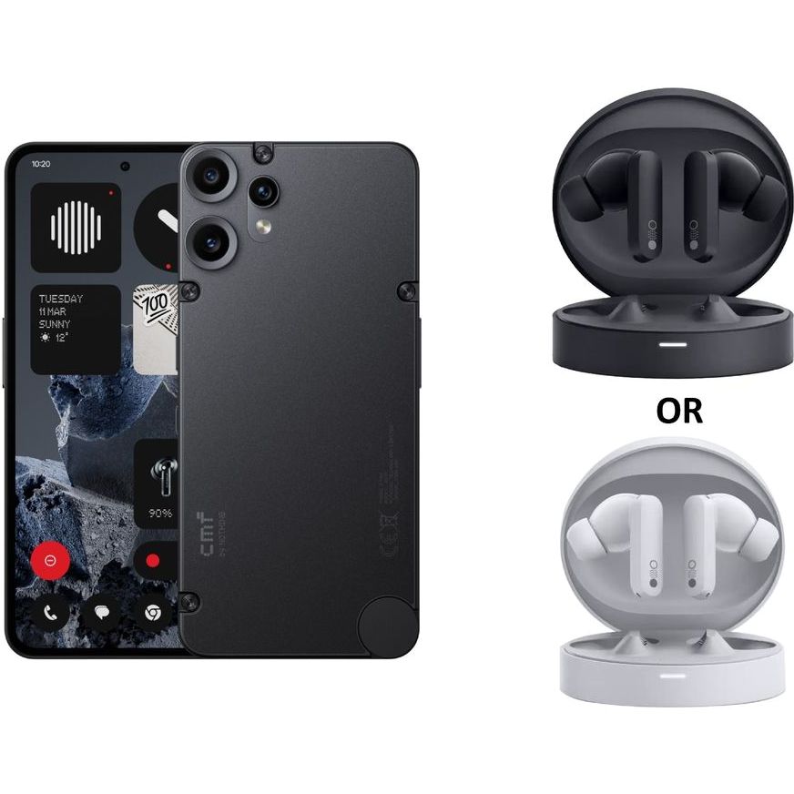 CMF By Nothing Phone 2 Pro 8GB/ 256GB 6.77-Inch 5G Black Smartphone + CMF By Nothing Buds Pro Bundle