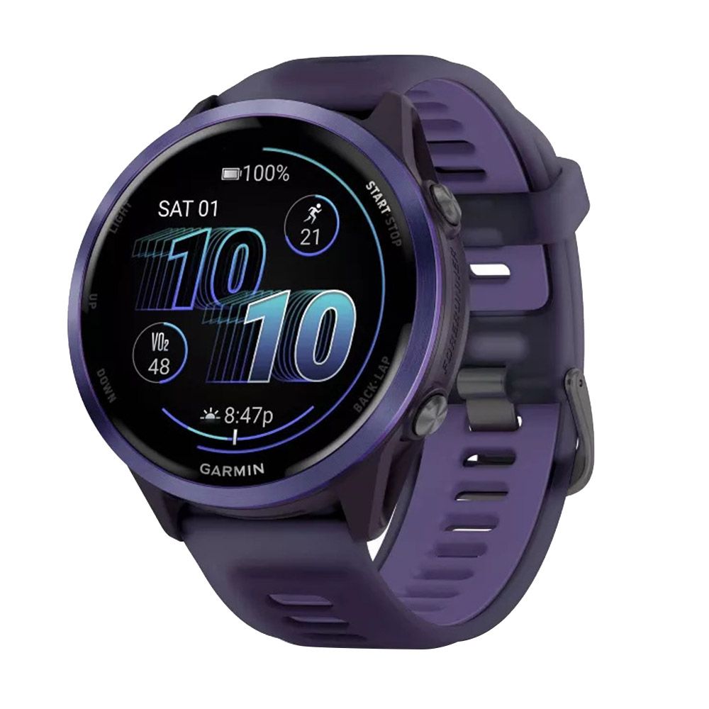 Garmin Forerunner 570 47mm Indigo Aluminium Smartwatch with Translucent Imperial Purple/ Indigo Band