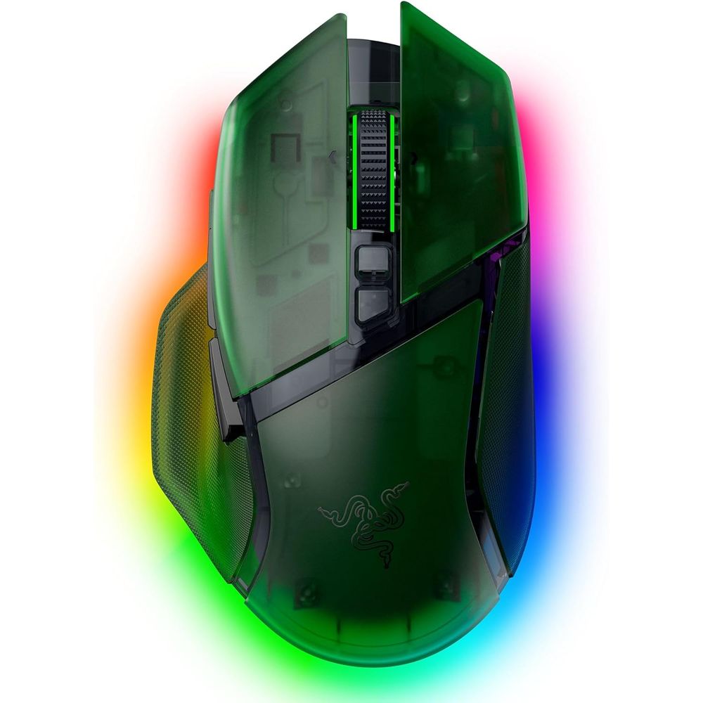 Razer Basilisk V3 Pro 35K Fully Customizable Wireless Ergonomic RGB Gaming Mouse - Phantom Green Edition
