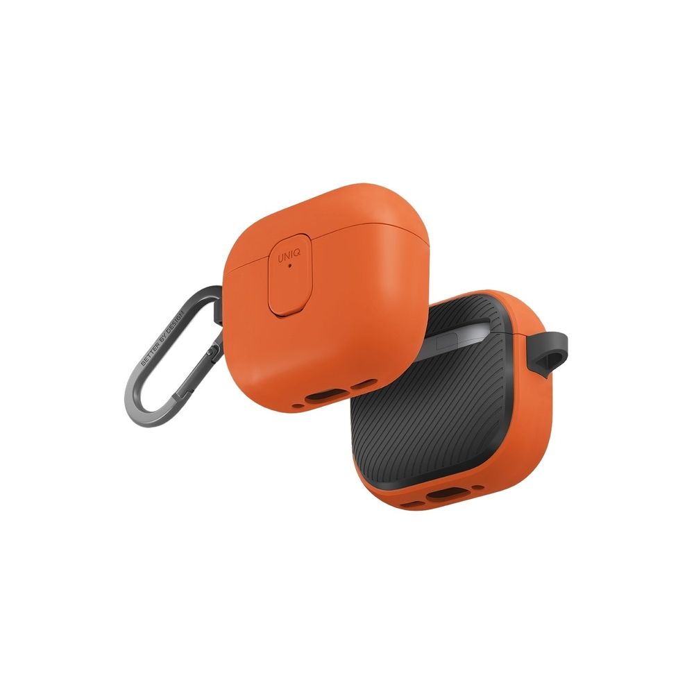 UNIQ Clyde Airpods 4th Gen Lock Case - Volt Orange/Charcoal