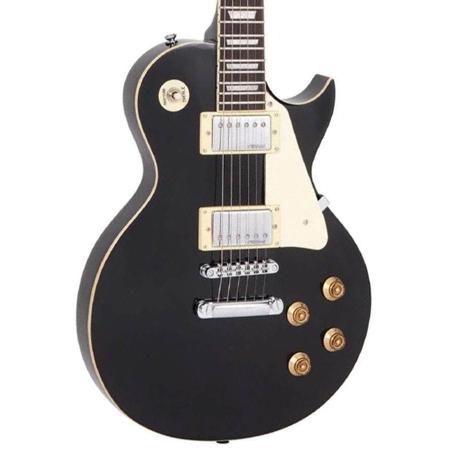 Vintage V100BLK Reissued Electric Guitar - Boulevard Gloss Black