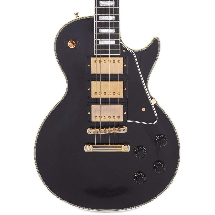 Gibson Custom Shop LPB357VOEBGH1 1957 Les Paul Custom Reissue 3-Pickup Vos Electric Guitar - Ebony