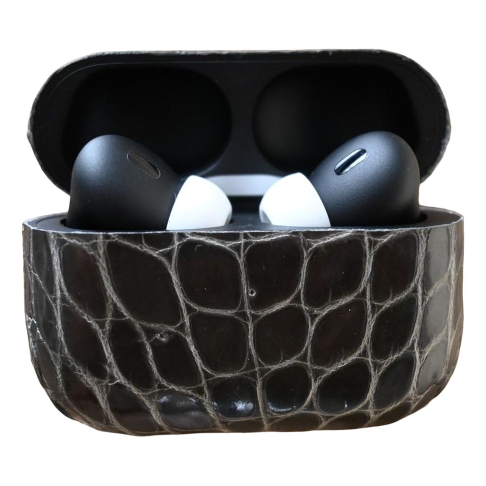 Aurora Concepts Grey Alligator Leather Custom Airpods Pro 2