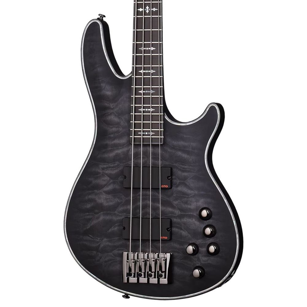 Schecter 1909 Hellraiser Extreme 4 Bass Electric Guitar - See-Thru Black Satin (Stbls)