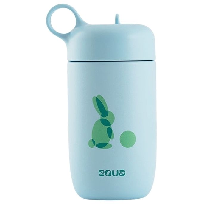 Equa 400ml Leakproof Kids Bottle with Straw Cap - Rabbit