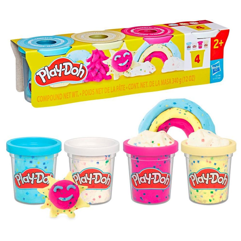 Hasbro Play-Doh Confetti Fun 4 Pack Compound